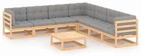 3076879 vidaXL Set mobilier de grădină din 8 piese, lemn masiv de pin