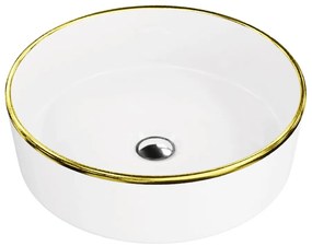 Lavoar pe blat Rune Thora rotund 37 cm alb-auriu lucios