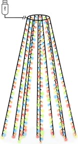 vidaXL Instalație brad de Crăciun cu 250 LED-uri, multicolor, 250 cm