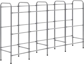 vidaXL Raft de depozitare pentru 12 lăzi argintiu 190x33x116 cm oțel