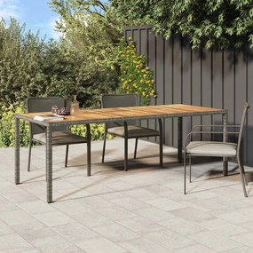 vidaXL Masă de Grădină Gri 250x100x75 cm Poliratan