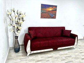 Canapea Queen, culoare rubin, 220 x 94 x 80 cm