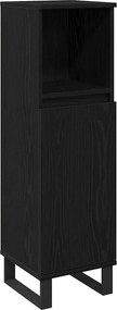 vidaXL Dulap de Baie Stejar Negru 30 x 30 x 100 cm Lemn compozit