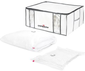 Cutie de depozitare pentru haine din material textil cu vacuum/cu pereți întăriți 65x45x26,5 cm Life – Compactor