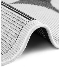 Covor pentru exterior și interior alb-negru rotund ø 160 cm Duet Bowen – NORTHRUGS