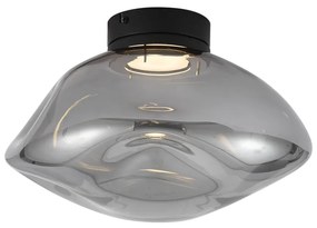 Plafonieră de design neagră cu sticlă fumurie - Gemma