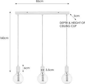 Markslöjd 106336 - Lustră pe cablu SKY 3xE27/60W/230V