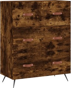 vidaXL Comodă cu sertare, stejar afumat, 69,5x34x90 cm, lemn prelucrat