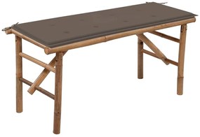 vidaXL Bancă de grădină pliabilă cu pernă, 118 cm, bambus