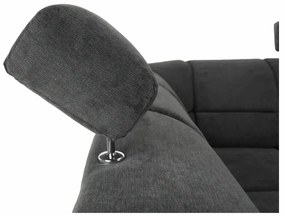 Colţar, piele eco neagră/textil gri închis, stânga, SANTIAGO U