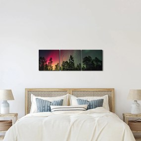 Tablou cu Northern Lights (cu ceas) (90x30 cm)