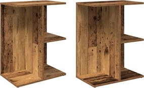 vidaXL Noptiere 2 buc Lemn vechi 46,5x29x61 cm Lemn prelucrat