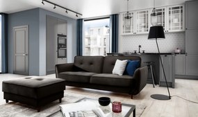 Canapea tapitata, extensibila, cu spatiu pentru depozitare, 220x83x90 cm, Bellis 03, Eltap (Culoare: Mustar / Nube 45)