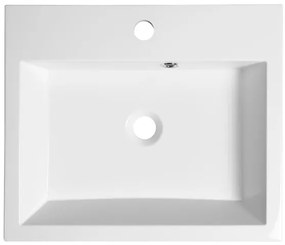 Sapho - Lavoar ORINOKO pentru montare pe blat, 50x42 cm, marmură/alb