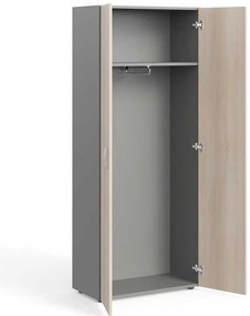 Dulap de haine înalt Manager 79,9 x 42,2 x 196,5 cm, salcâm deschis / gri