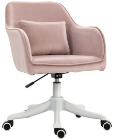 Vinsetto Scaune de Birou cu Masaj, cu 2 Puncte de Vibrații, Alimentare USB, Înălțime Reglabilă, 57x70x78-86 cm, Roz | Aosom Romania