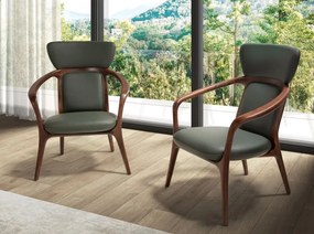 Scaun cu brate LUX design italian, Piele Sintetica Verde Inchis