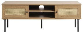 Comodă TV în culoare naturală cu aspect de lemn de stejar 120x43 cm Pensacola – Unique Furniture