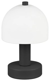 Veioză neagră-albă cu abajur din sticlă (înălțime 19 cm) Glenn – Reality