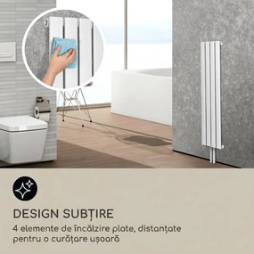 Blumfeldt Ontario calorifer 120 x 30 1/2" racord lateral montaj pe perete 380 Watt