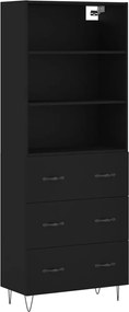 vidaXL Dulap înalt, negru, 69,5x34x180 cm, lemn compozit