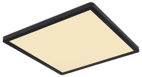 Plafoniera LED design slim Sapana negru 42x42cm