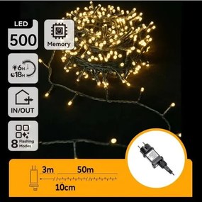 Aigostar - Ghirlandă LED de exterior 50 m, 500 LED, 6 W, 230 V, IP44, alb cald