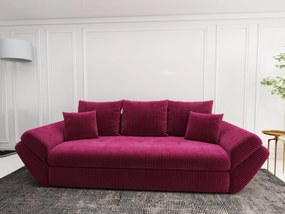 Canapea extensibilă dumonde cu ladă de depozitare si sezut confortabil din spuma high-density, Loana Zoom Rosu 250x100 cm