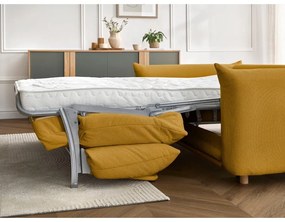 Canapea galbenă extensibilă 214 cm Ernest – Bobochic Paris