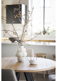 Masă de dining natural rotundă extensibilă cu aspect de lemn de stejar ø 135 cm Maddock – Rowico