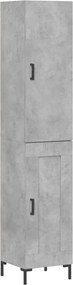 vidaXL Dulap înalt, gri beton, 34,5x34x180 cm, lemn prelucrat