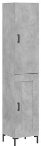3199109 vidaXL Dulap înalt, gri beton, 34,5x34x180 cm, lemn prelucrat