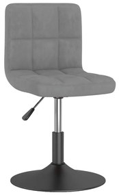 vidaXL Scaun de bucătărie pivotant, gri deschis, catifea