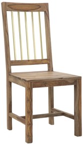 Set 2 scaune dining din lemn de sheesham si metal, 50 x 45 x 100 cm, Elegant Mauro Ferreti