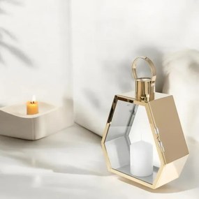 Felinar decorativ auriu, 43 cm