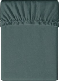 Cearsaf Jersey cu elastic 90x200 cm verde inchis