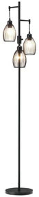 HOMCOM Lampadar stil industrial 40 W max. 3 abajururi din metal cu sârmă cu luminozitate reglabila, suport E27, negru | Aosom Romania