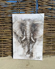 Tablou pictat manual Elephant 80 x 120 cm