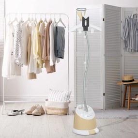HOMCOM Aparat de Călcat Vertical cu Rezervor de Apă de 1,8l și Înălțime Reglabilă, 32x32x32 cm, Auriu | Aosom Romania