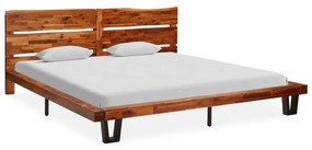 Cadru de pat cu margini naturale, 200 cm, lemn masiv de acacia 200 x 200 cm