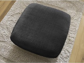 Taburet negru cu tapițerie din chenille Leonore – Bobochic Paris