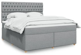 vidaXL Pat continental, gri deschis, 180x200 cm, material textil