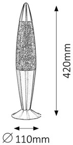 Rabalux 4114 - Lampa cu lava GLITTER 1xE14/25W/230V