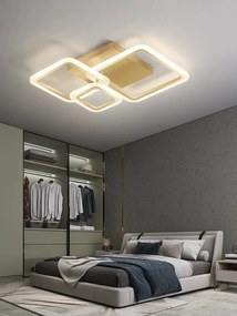 Lustra LED G3816 GD – 88W, cu telecomanda, 3 temperaturi de culoare