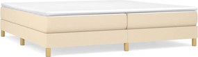 vidaXL Pat box spring cu saltea, crem, 200x200 cm, textil