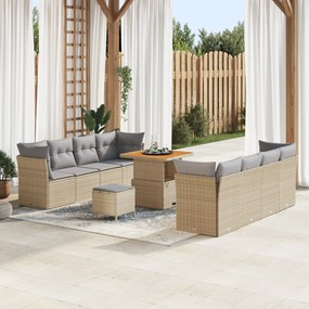vidaXL Set de canapele pentru grădină Manual 11 pcs bej și gri deschis