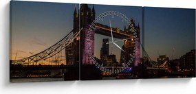 Tablou - Tower bridge (cu ceas) (90x30 cm)