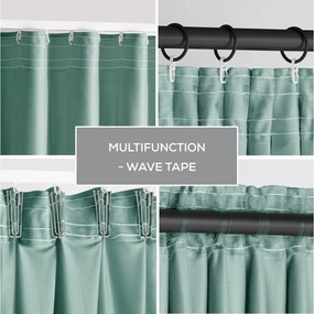 Draperie verde-deschis dimout (semi-opacă) din catifea 140x245 cm Pleat – Restilo