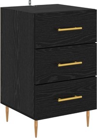 vidaXL Dulap de noapte Stejar Negru 40 x 40 x 66 cm Lemn compozit