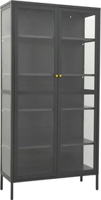 vidaXL Vitrină, antracit, 90x40x180 cm, oțel și sticlă securizată